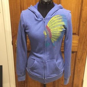 Purple Indian headdress hoodie